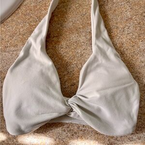 Buff Bunny Twisted Halter Sports Bra - white, small